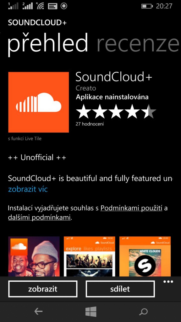 Aplikace Soundcloud